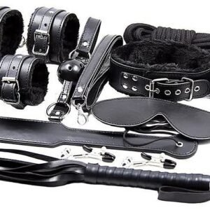 kit de bondage bdsm 10 pieces master black extasia